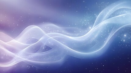 Wall Mural - Wavy flowing ethereal light streams against a starry background display