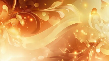 Wall Mural - An abstract design of flowing lines and floral patterns