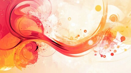 Wall Mural - Abstract illustration featuring swirling shapes and gradients in warm colors