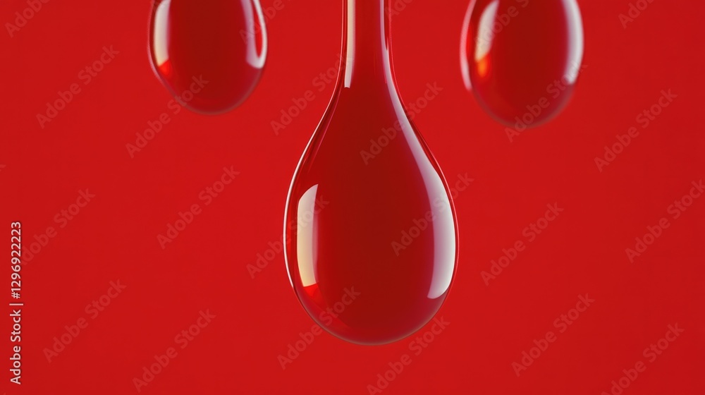 Red Dropplets Red droplets suspended in mid-air, creating striking visual cont Stock ...