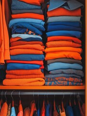 Canvas Print - Colorful Shirt Closet