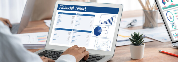 Leinwandbilder - Business data dashboard provide business intelligence analytic for marketing strategy planning brisk with big data set to analyze customer demands and foreseeing business future