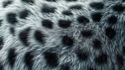 close-up view of snow leopard fur showcasing unique texture and pattern in natural habitat during da