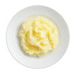 © Napat.T - Creamy Mashed Potatoes with Butter on a White Plate Top View