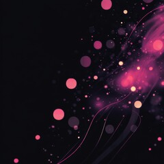 Aufkleber - Abstract Pink Illumination: Luminous Spheres and Swirling Light on a Dark Background 
