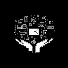 Aufkleber - Digital Communication in the Palm of Your Hand: Empowering Connections and Innovation in a Modern World