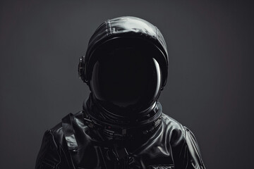 Wall Mural - image of cosmonaut in a protective spacesuit made generative ai technology on dark background