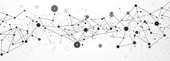 A line of dots and lines that are connected to each other. abstract background of technology wave and dot.