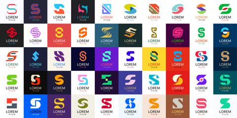 Wall Mural - logos collection with letter s. geometric abstract logos. icon design