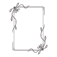  Elegant Floral Frame: A simple, sophisticated rectangular frame adorned with delicate floral and botanical elements, perfect for adding a touch of natural elegance to any design.