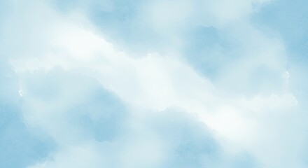 Wall Mural - serene blue watercolor sky - soft, light blue watercolor background with cloud-like textures. perfec