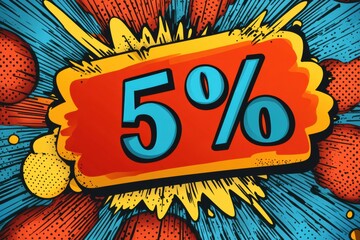 Aufkleber - Bright retro comic style sale background featuring bold 50 percent discount numbers perfect for fashion promotions. Generative AI