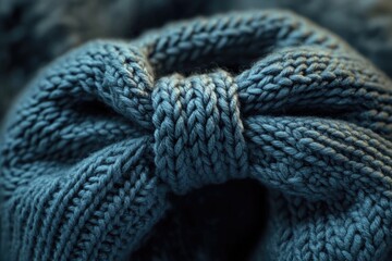 Sticker - A high-quality close-up shot of a blue knitted bow