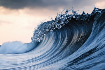Wall Mural - large wave hits the surface of the ocean
