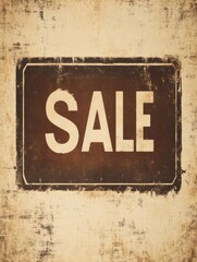 Aufkleber - Vintage sale sign featuring bold letters on a rustic background perfect for promotions and marketing. Generative AI