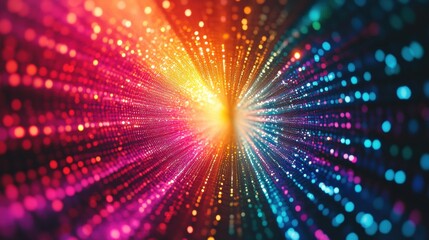 Leinwandbilder - Vibrant colors burst into a mesmerizing display of light and energy in a digital artwork. Generative AI