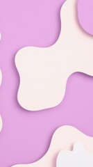Wall Mural - smooth, undulating white shapes flow across a vibrant purple backdrop, creating a visually appealing
