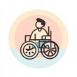 © Espresso - A young male in a wheelchair, showcasing strength and determination in a simple, modern illustration.