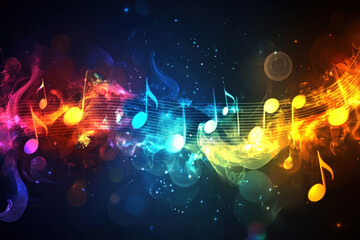 Wall Mural - a musical rhythm visualized, vibrant and dynamic, artistic theme