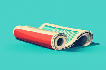 Wall Mural - a rolled-up newspaper icon, modern and functional, design theme