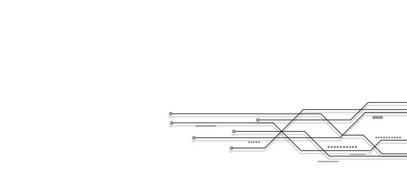 Aufkleber - Vectors White Abstract geometric dots and lines connection circuit concept. Vector social network and connecting concept.