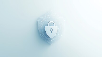 Fototapete - Futuristic digital security system with a central lock symbol, representing cybersecurity, encryption, and advanced data protection for secure networks, Generative AI