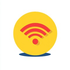 Poster - A 3D Rendered Wifi Symbol Icon: A Colorful and Modern Connection Representation