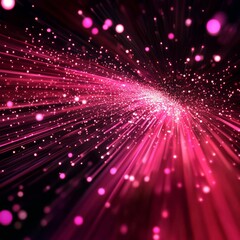 Poster - Pink Light Burst Abstract: Explosive Radiance with Glowing Particles and Dynamic Rays of Light