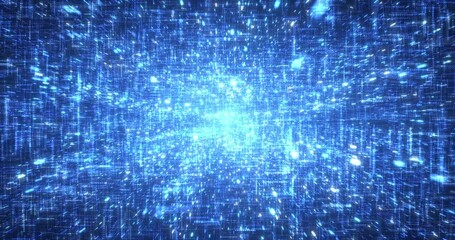 Abstract scene of futuristic cyber world, sci-fi grid, technology glowing surface, neon night scene, digital science background 4K animation, virtual reality concept.