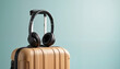 © Baron Von Fedorov - Stylish suitcase with headphones on top, travel inspiration