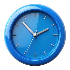 Sticker - Blue Clock With White Background Ideal for Home Decor. Generative AI