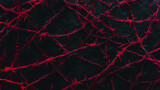 Dark barbed wire texture on black background for edgy design themes