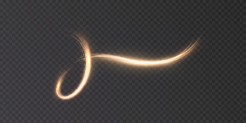 Leinwandbilder - Golden magic comet light effect. Magic golden wind for web design and fairy decoration. Vector