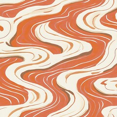Wall Mural - wavy abstract orange cream pattern background design artistic illustration decorative backdrop fluid