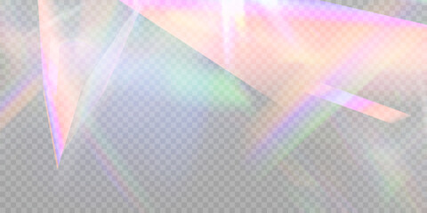 Fototapete - vector effect of refraction of colored highlights, bright spectrum of rays glow. rainbow effect over