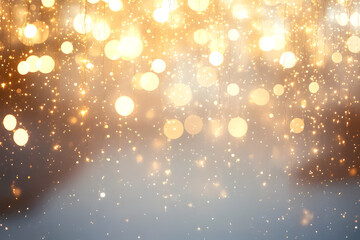 Wall Mural - PNG Glittering golden bokeh lights background