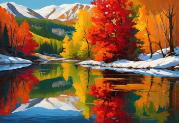 vivid landscape transitions capturing essence seasonal colors beautiful natural settings, scenery, n