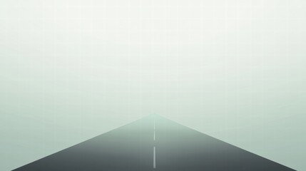 Poster - Fog envelops an empty road, creating a mysterious atmosphere in the distance during a calm morning. Generative AI