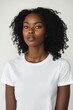 © Bart - Confident Woman in White Shirt mockup and Jeans