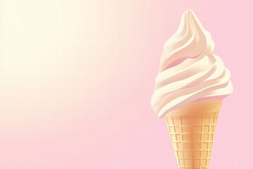 Aufkleber - Creamy soft serve ice cream cone with a pink background inviting summer enjoyment and tasty treats. Generative AI