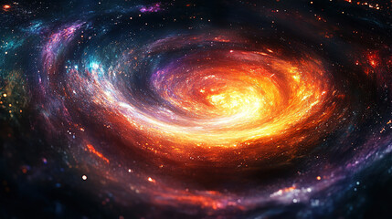 Wall Mural - exploring the cosmic spiral galaxy outer space digital artwork celestial environment wide-angle view
