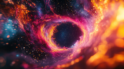 Wall Mural - exploring cosmic vortexes outer space digital art nebula interstellar vibrant colors