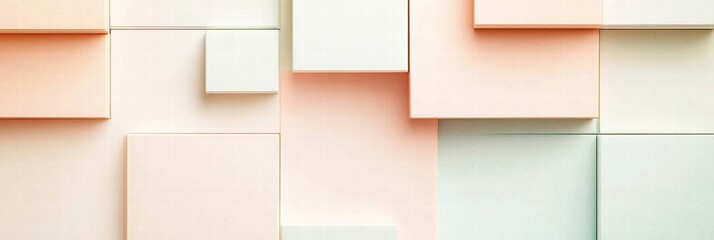 Fototapete - Colorful geometric shapes create a modern artistic design on a wall. Generative AI