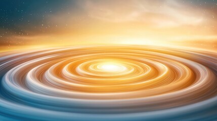 Wall Mural - abstract swirling cosmic sunset; energy, hope