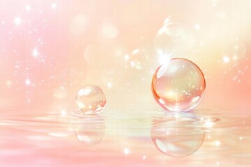 Leinwandbilder - Beautiful water droplets reflect soft light on a tranquil surface creating a serene atmosphere in nature. Generative AI