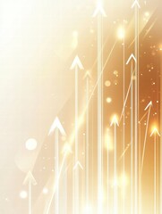 Fototapete - Abstract upward arrows with golden highlights creating a sense of movement and energy in a bright space. Generative AI