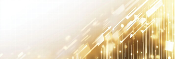 Poster - Golden abstract background with dynamic lines and luminous particles creating a festive atmosphere of celebration and joy. Generative AI