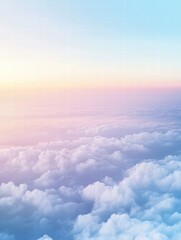Poster - Beautiful pastel sky and clouds captured during sunrise above the horizon in the early morning. Generative AI