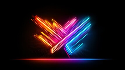 Wall Mural - this stunning neon design showcases vibrant colors that brilliantly illuminate a dark background, cr