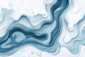 Aufkleber - Abstract representation of flowing water in shades of blue and white, capturing movement and depth in a unique design. Generative AI